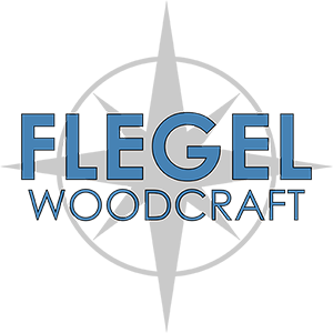 Blue and Gray Logo - Flegel Wood Craft